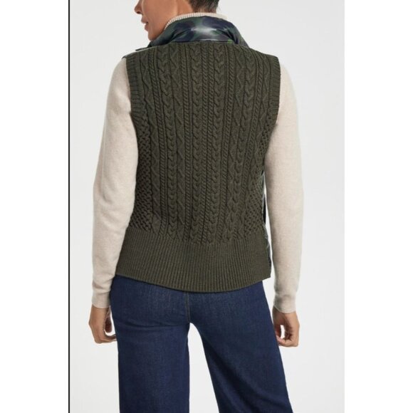 Anatomie Womens Printed Fallon Vest Puffer Knit Back Camo Print Wool Blend L - Picture 3 of 8